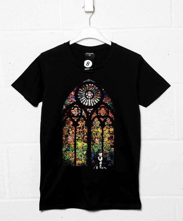 Banksy Stained Glass Mens T-Shirt 8Ball